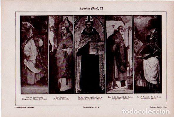 Otros art&iacute;culos de coleccionismo en papel: LAMINA ESPASA V52241: Obras varias representado a San Agustin - Varios