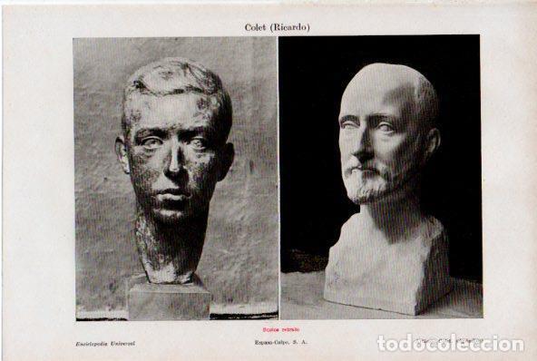 Altri oggetti di carta: LAMINA ESPASA V52066: Bustos retrato por Ricardo Colet - Varios