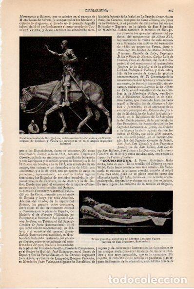 Otros art&iacute;culos de coleccionismo en papel: LAMINA ESPASA V52089: Estatuas de Don Quijote y Cristo yacente por Lorenzo Coullaut Valera - Varios