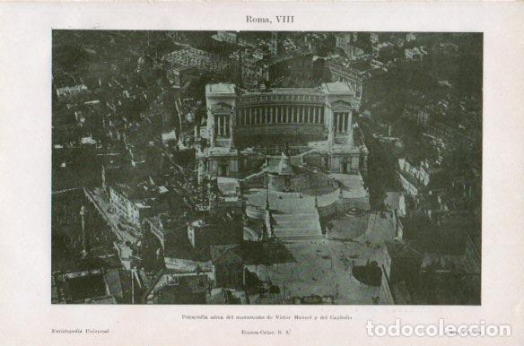 Otros art&iacute;culos de coleccionismo en papel: LAMINA V41792: Monumento de Victor Manuel y del Capitolio en Roma foto aerea - Varios