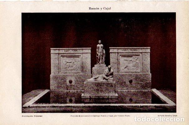Otros art&iacute;culos de coleccionismo en papel: LAMINA V42220: Proyecto monumento a Ramon y Cajal por V. Macho - Varios