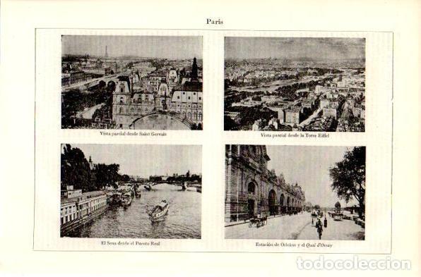 Outros artigos de papel: LAMINA V42304: Vistas parciales de Paris - Varios