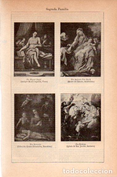 Paper Collecting Others: LAMINA V41919: Sagrada Familia obras varias por Miguel Angel, Van Dyck, Boroccio y Rubens - Varios