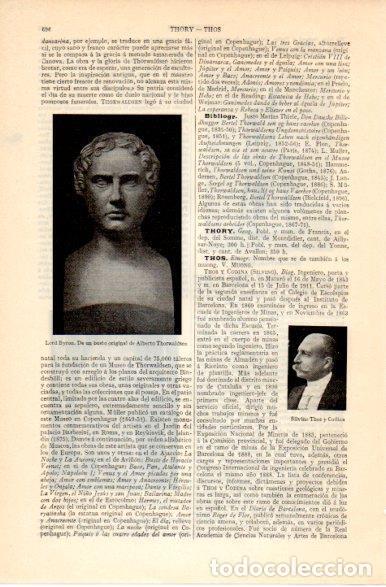 Otros art&iacute;culos de coleccionismo en papel: LAMINA V42579: Busto de Lord Byron por Thorwaldsen - Varios