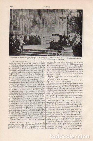 Otros art&iacute;culos de coleccionismo en papel: LAMINA V43868: Ceremonia de coronacion Virgen de la Merced por Galofre Oller - Varios