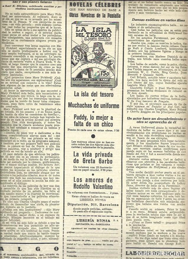 Otros art&iacute;culos de coleccionismo en papel: LAMINA 37801: Publicidad de la novela La isla del tesoro - VVAA