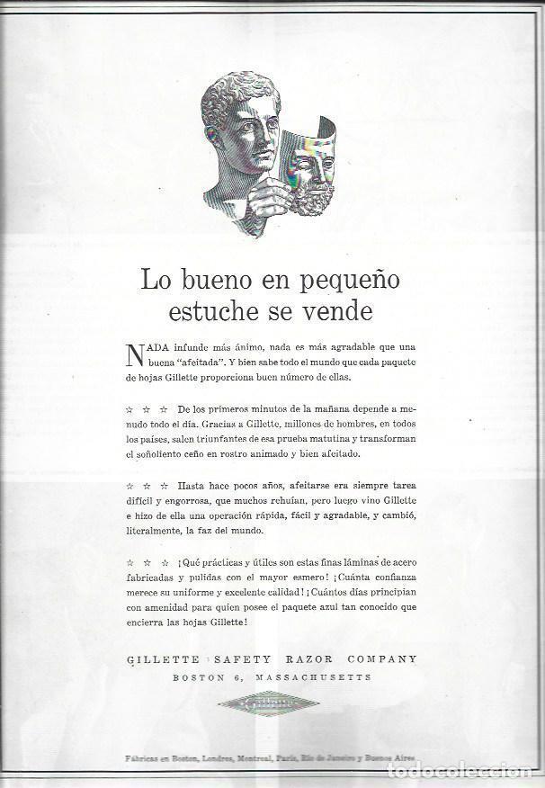 Otros art&iacute;culos de coleccionismo en papel: LAMINA 38686: Publicidad de cuchillas Gillette - VVAA
