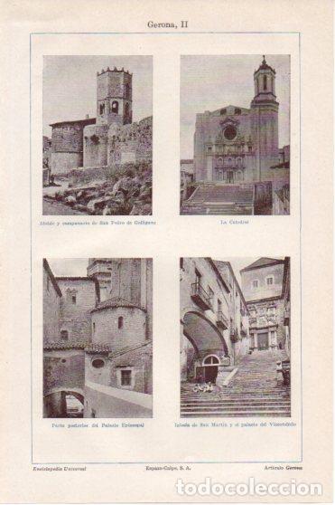 Outros artigos de papel: LAMINA V46326: Catedral, iglesia y Palacio Episcopal en Gerona - Varios