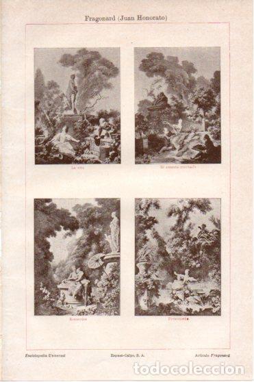 Altri oggetti di carta: LAMINA V45946: Obras por J. H. Fragonard - Varios