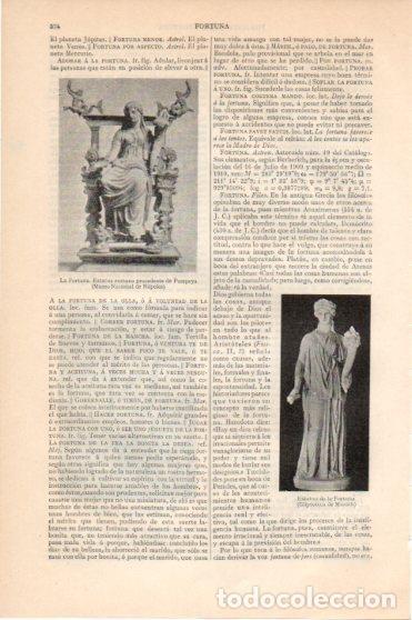 Otros art&iacute;culos de coleccionismo en papel: LAMINA V45906: La Fortuna estatua romana de Pompeya - Varios