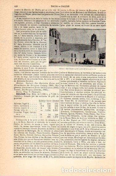 Otros art&iacute;culos de coleccionismo en papel: LAMINA V46879: Iglesia y plaza en Dalias, Almeria - Varios