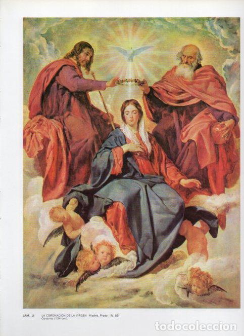 Otros art&iacute;culos de coleccionismo en papel: LAMINA V47160: La coronacion de la Virgen por Velazquez