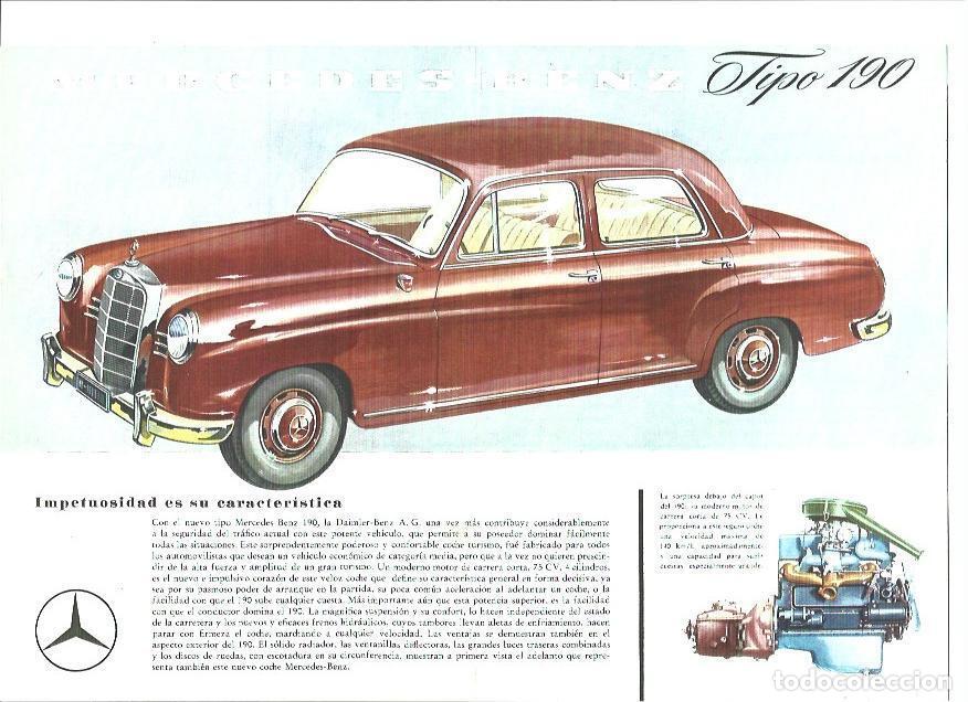 Otros art&iacute;culos de coleccionismo en papel: LAMINA 38845: Mercedes Benz Tipo 190