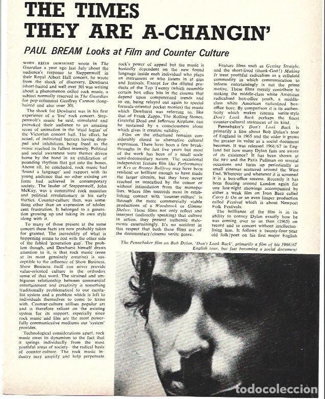 Otros art&iacute;culos de coleccionismo en papel: LAMINA 39522: Fotograma de Don't look Back de Bob Dylan - VVAA