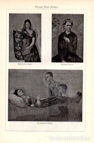 Otros art&iacute;culos de coleccionismo en papel: LAMINA V49712: Retratos de mujer y La muerte de Pierrot por Picasso - Varios