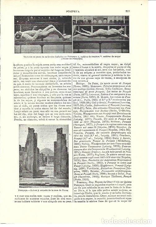 Otros art&iacute;culos de coleccionismo en papel: LAMINA ESPASA 40301: Vaciados de cadaveres hallados en Pompeya - Varios