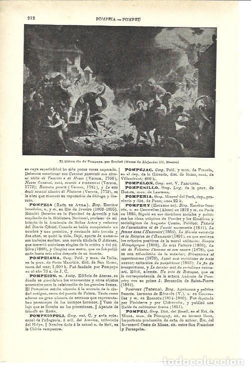 Otros art&iacute;culos de coleccionismo en papel: LAMINA ESPASA 40296: El ultimo dia de Pompeya, por Bruillef - Varios