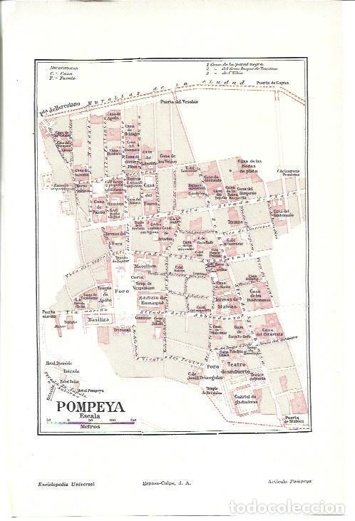 Otros art&iacute;culos de coleccionismo en papel: LAMINA ESPASA 40304: Plano de Pompeya - Varios