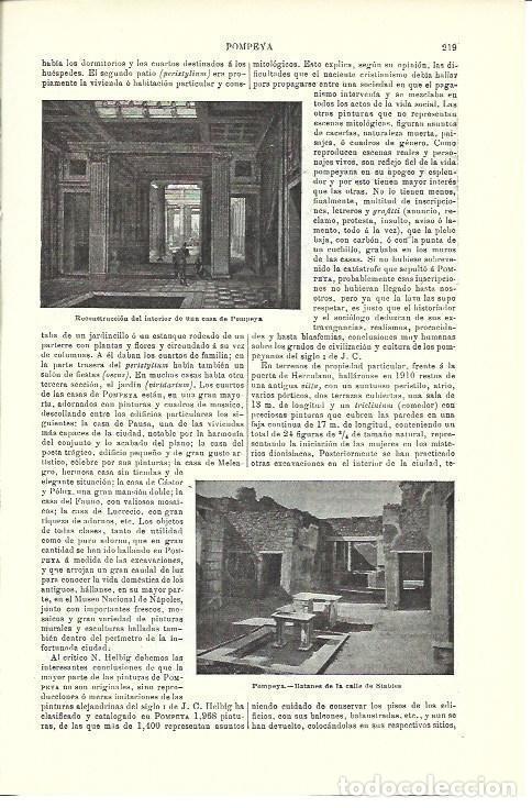 Otros art&iacute;culos de coleccionismo en papel: LAMINA ESPASA 40300: Calle de los Establos en Pompeya - Varios
