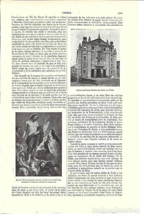 Otros art&iacute;culos de coleccionismo en papel: LAMINA ESPASA 40237: Iglesia de Santa Teresa de Jesus en Avila - Varios