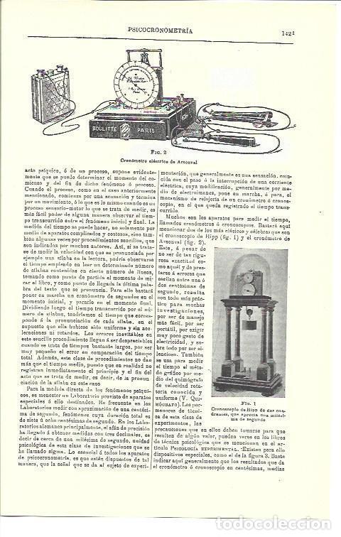 Otros art&iacute;culos de coleccionismo en papel: LAMINA ESPASA 39830: Cronometro electrico de Arsonval - Varios