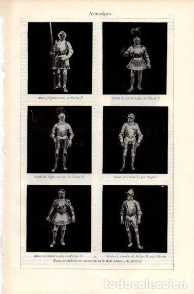 Collectionnisme Papier divers: LAMINA V51273: Armaduras de la Real Armeria de Madrid - Varios.
