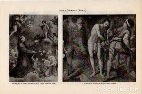 Otros art&iacute;culos de coleccionismo en papel: LAMINA V50906: San Antonio de Padua y la Flagelacion por Ponza y Monrava - Varios.