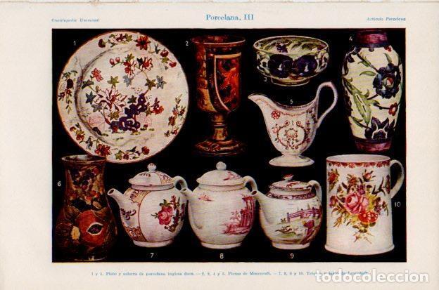 Otros art&iacute;culos de coleccionismo en papel: LAMINA V50926: Salseras, teteras y jarro de porcelana - Varios.