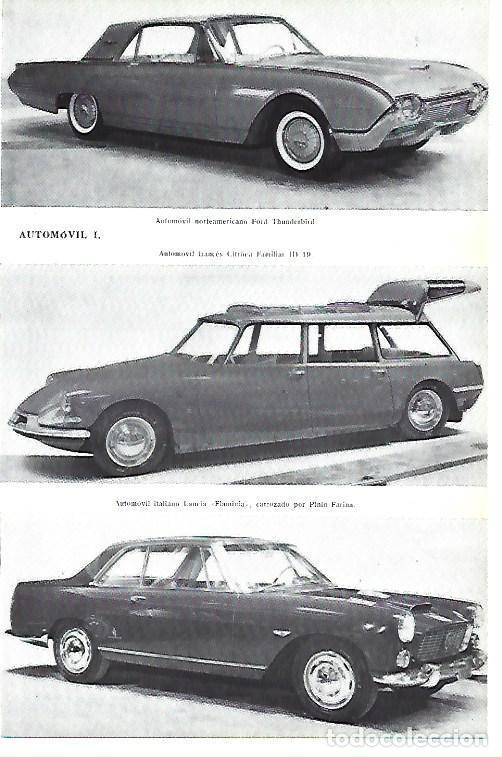 Otros art&iacute;culos de coleccionismo en papel: LAMINA ESPASA 40379: Ford Thunderbird, Lancia Flaminia y Citroen Familiar ID 19 - Varios