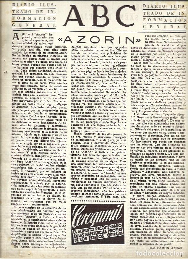 Otros art&iacute;culos de coleccionismo en papel: LAMINA 40907: Azorin - VVAA