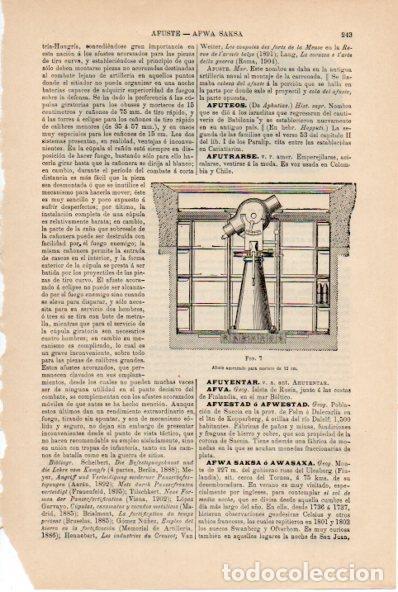 Otros art&iacute;culos de coleccionismo en papel: LAMINA ESPASA V52175: Afuste acorazado para mortero - Varios