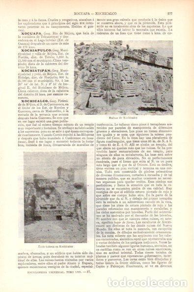 Sammelleidenschaft Andere Papierartikel: LAMINA ESPASA V51886: Ruinas de Xochicalco, Mejico - Varios