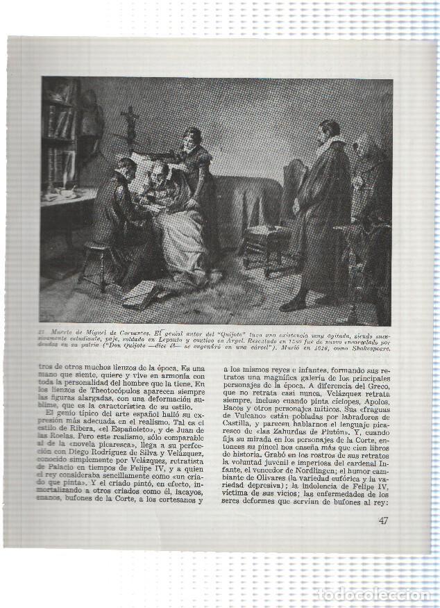 Otros art&iacute;culos de coleccionismo en papel: Lamina: Muerte de Miguel de Cervantes