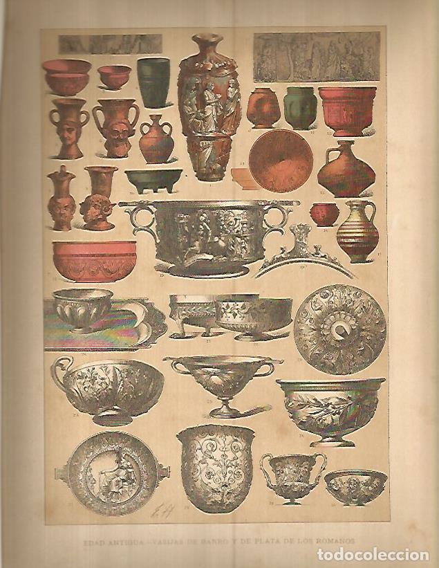 Sammelleidenschaft Andere Papierartikel: LAMINA 9687: Vasijas de la antigua Roma - Varios