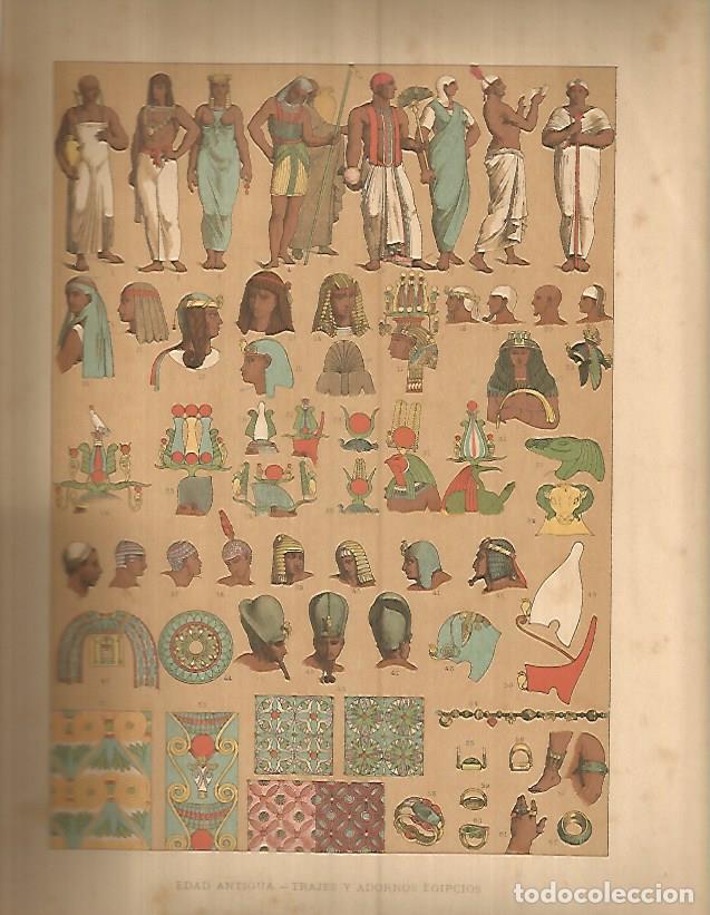 Otros art&iacute;culos de coleccionismo en papel: LAMINA 9716: Trajes y adornos del antiguo Egipto - Varios