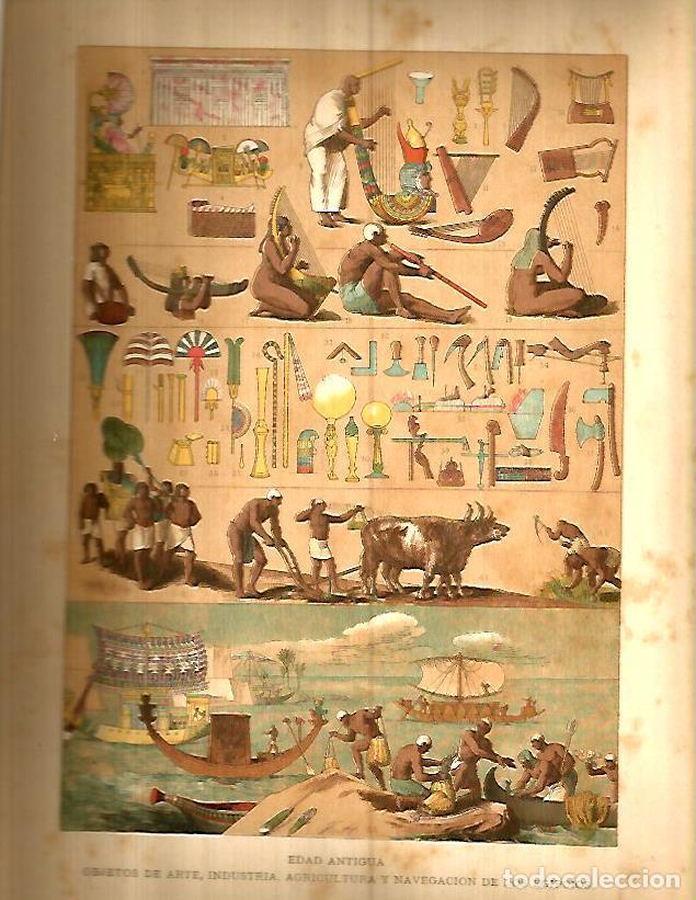 Otros art&iacute;culos de coleccionismo en papel: LAMINA 9760: Objetos agricolas y de navegacion del antiguo Egipto - Varios