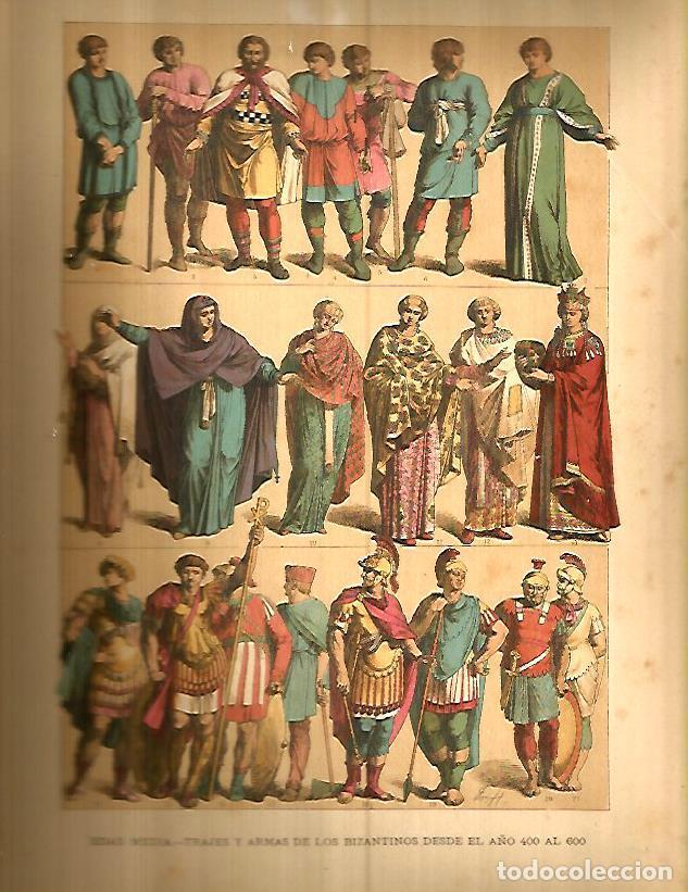 Otros art&iacute;culos de coleccionismo en papel: LAMINA 9762: Trajes y armas de los bizantinos en la Edad Media - Varios
