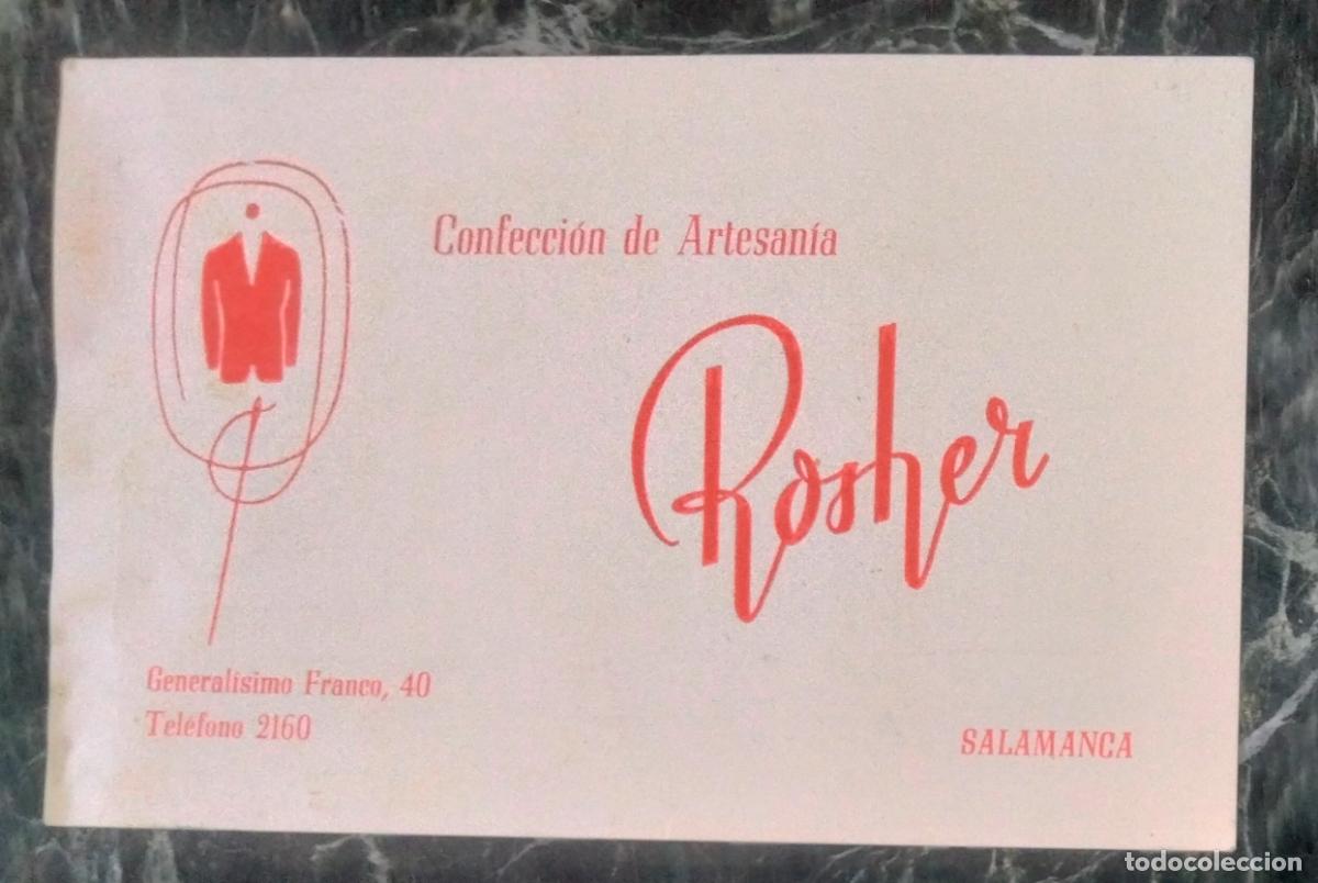 Otros Art&iacute;culos de Coleccionismo en Papel: Tarjeta de visita Risher. Confecci&oacute;n artesana. Salamanca