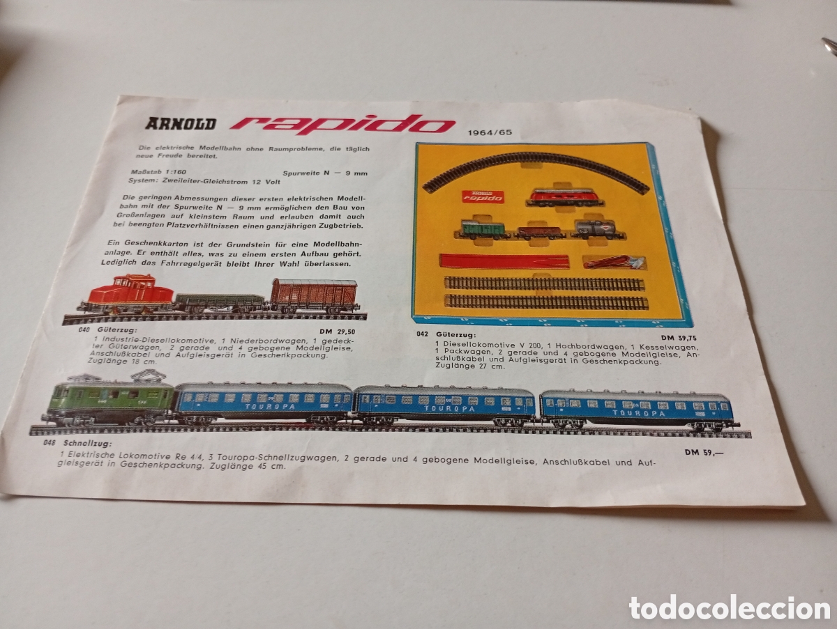 Otros Art&iacute;culos de Coleccionismo en Papel: Folleto juguetes trenes ARNOLD r&aacute;pido