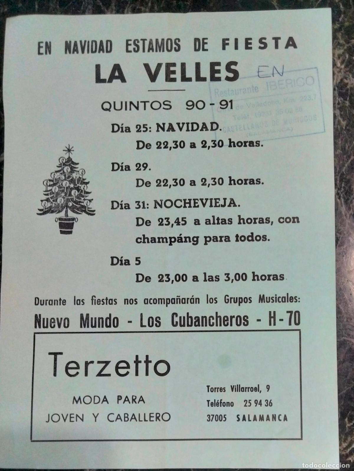 Otros Art&iacute;culos de Coleccionismo en Papel: Quintos 90-91 La Velles. Salamanca.