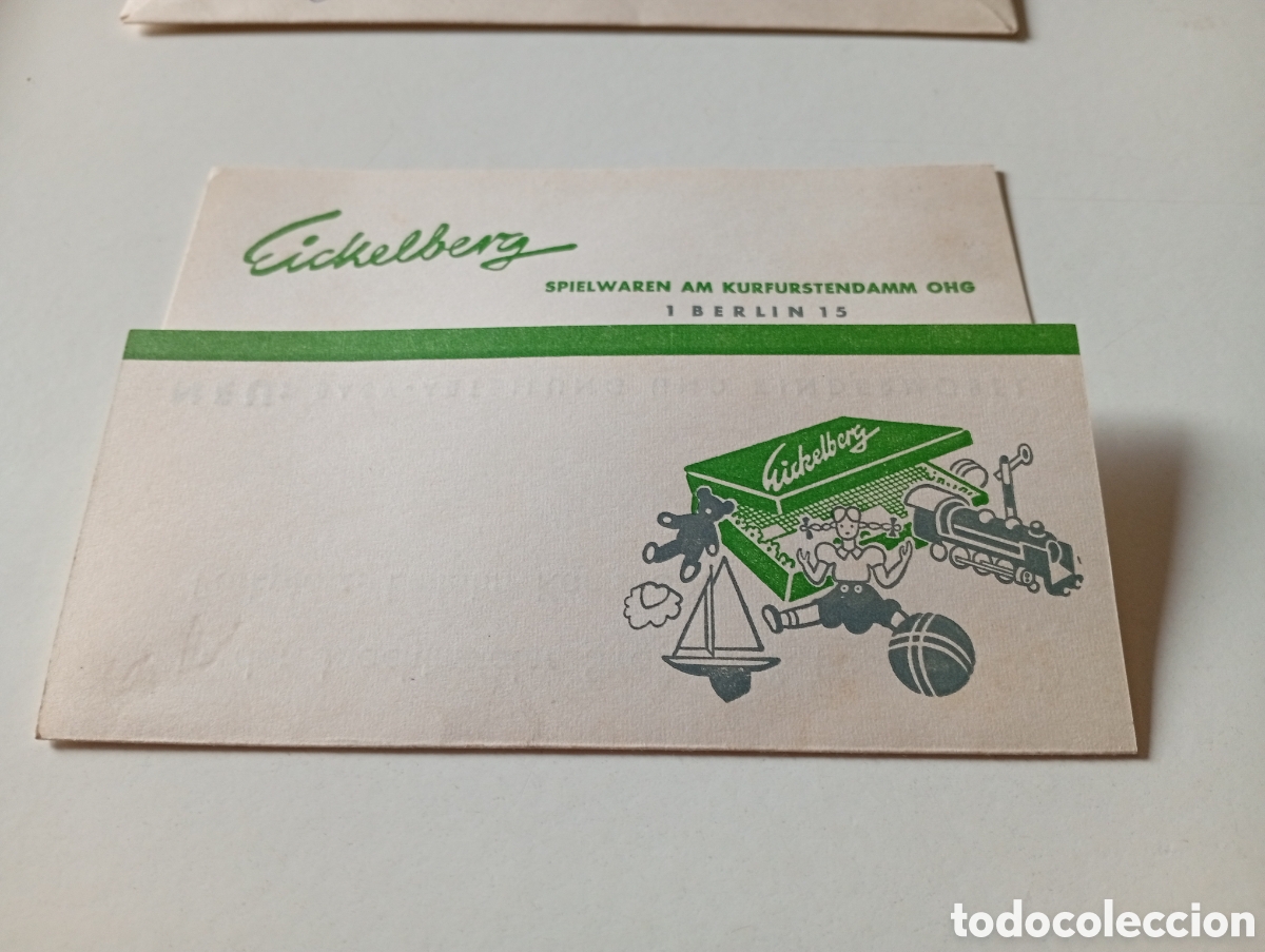 Otros Art&iacute;culos de Coleccionismo en Papel: Tarjeta visita Eickelberg juguetes, Berl&iacute;n 1965