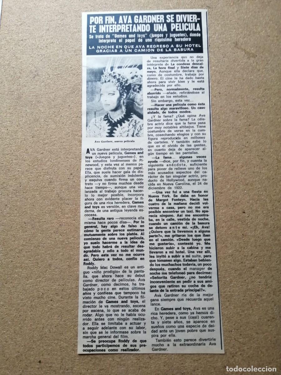 Otros Art&iacute;culos de Coleccionismo en Papel: REPORTAJE. AVA GARDNER EN EL RODAJE DE LA VIUDA DEL DIABLO