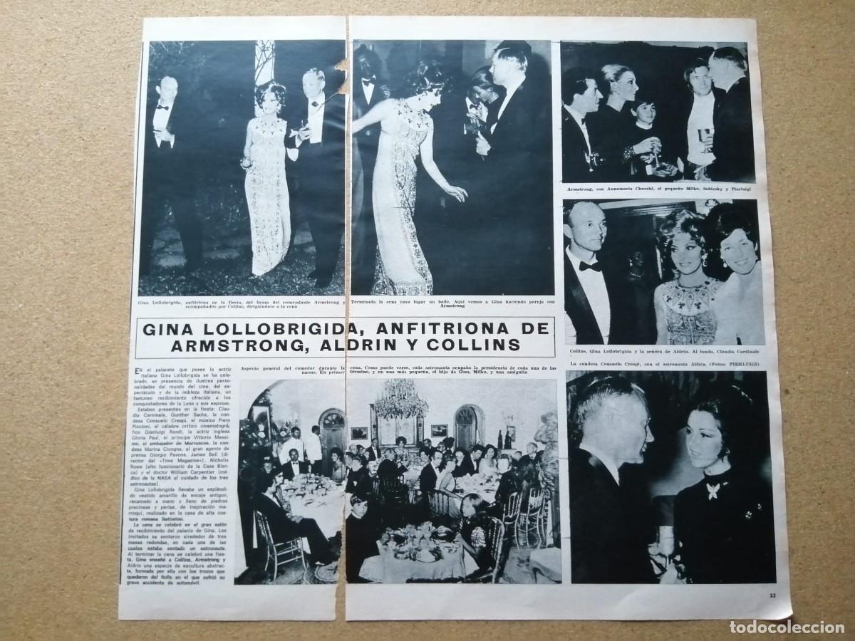 Otros Art&iacute;culos de Coleccionismo en Papel: REPORTAJE. GINA LOLLOBRIGIDA ANFITRIONA DE ARMSTRONG, ALDRIN Y COLLINS