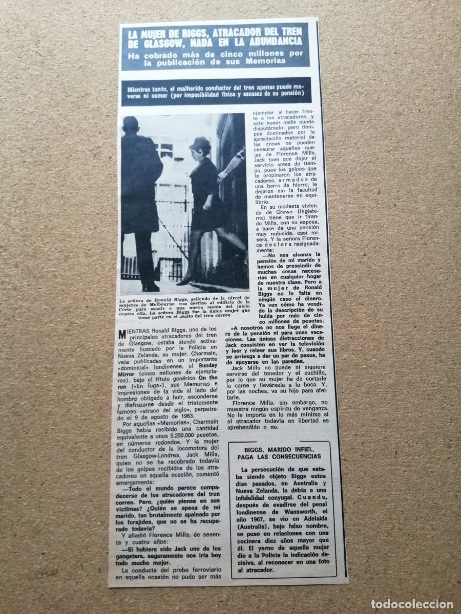 Otros Art&iacute;culos de Coleccionismo en Papel: REPORTAJE. LA MUJER DE BIGGS, EL ATRACADOR DEL TREN DE GLASGOW, NADA EN LA ABUNDANCIA