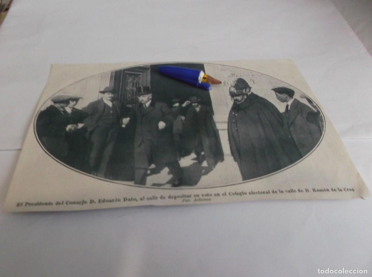 Otros Art&iacute;culos de Coleccionismo en Papel: RECORTE A&Ntilde;O 1915(MADRID)D.EDUARDO DATO,SALIENDO DE VOTAR EN COLEGIO ELECTORAL ,POLICIAS VIGILAN