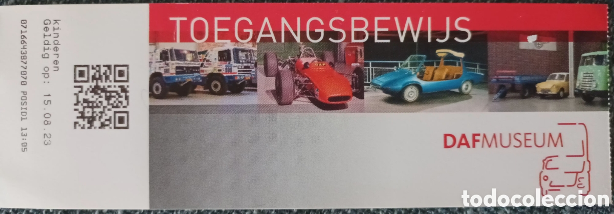 Otros Art&iacute;culos de Coleccionismo en Papel: ENTRADA MUSEO DAF MUSEUM