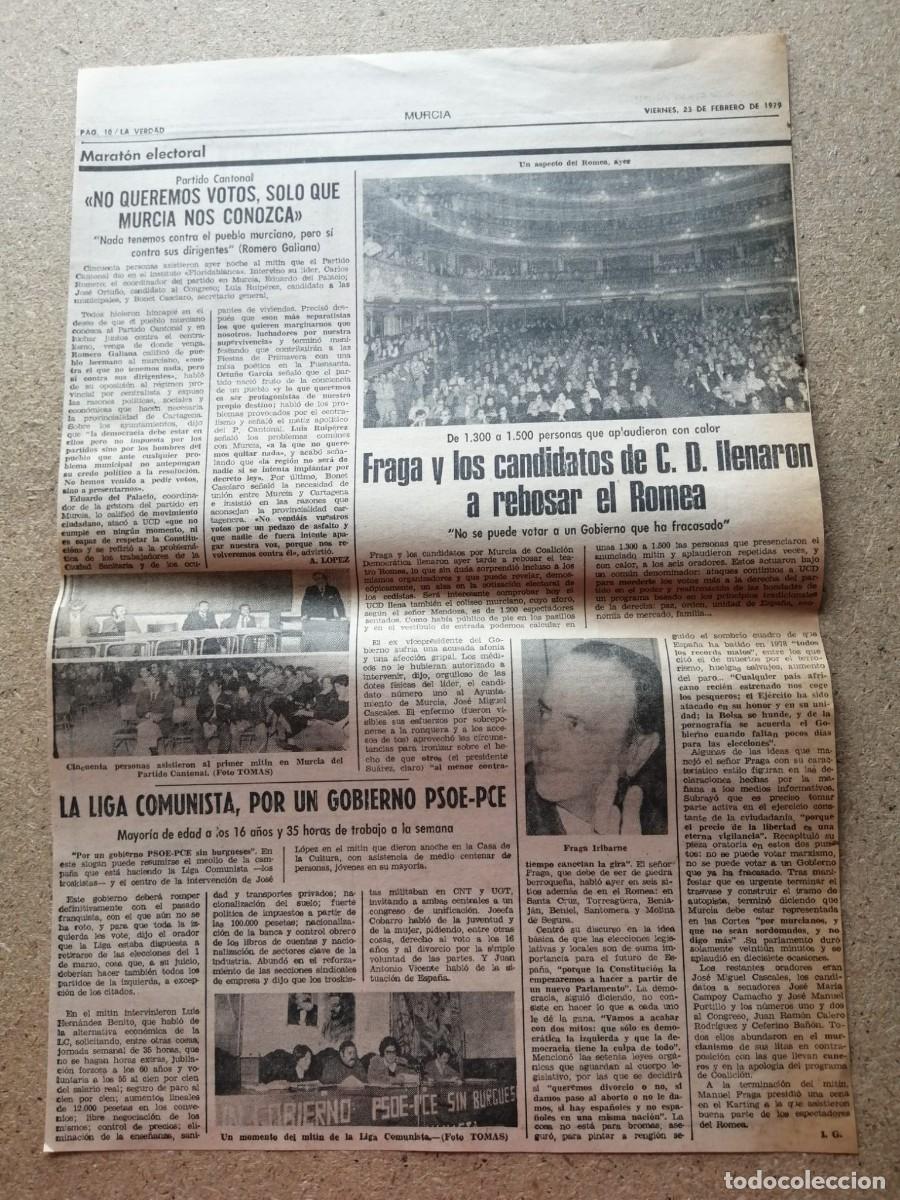 Otros Art&iacute;culos de Coleccionismo en Papel: RECORTE PRENSA 1979. FRAGA EN MURCIA, TEATRO ROMEA