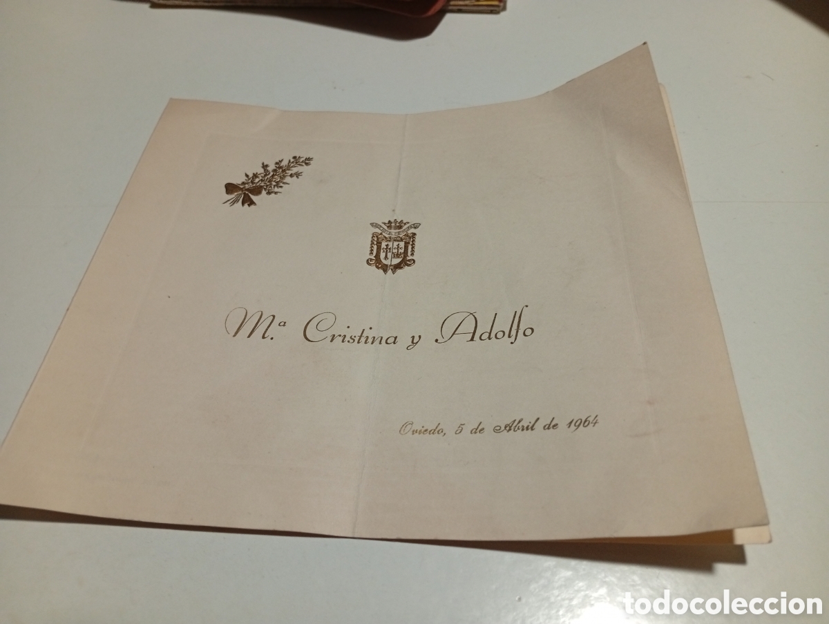 Otros Art&iacute;culos de Coleccionismo en Papel: Tarjeta enlace Mar&iacute;a Cristina y Adolfo , Oviedo 1964