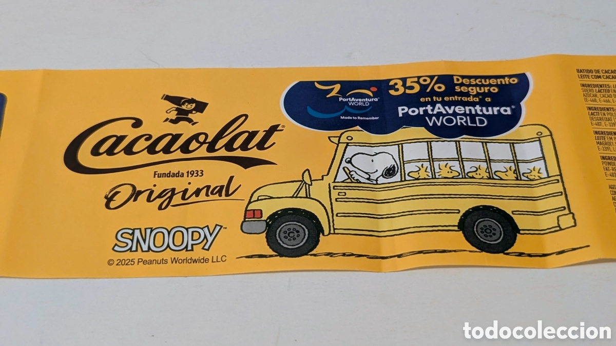 Otros Art&iacute;culos de Coleccionismo en Papel: Publicidad Cacaolat Snoopy. PortAventura World. Tarragona