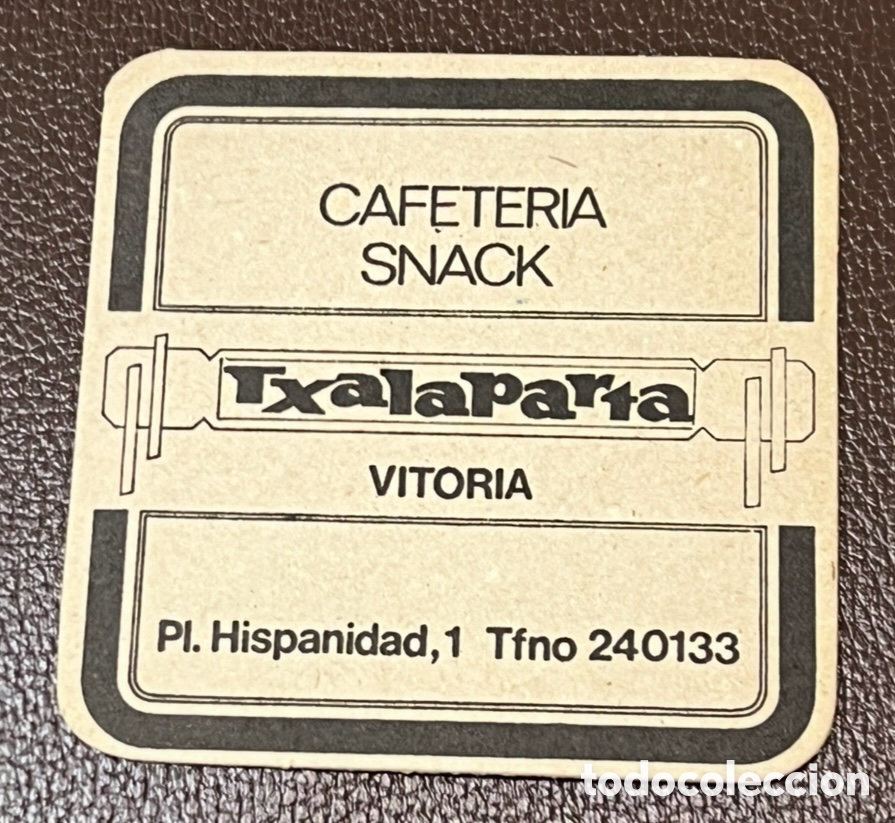 Otros Art&iacute;culos de Coleccionismo en Papel: Posavasos. TXALAPARTA. Cafeteria Snack. Vitoria. A&ntilde;os 70.